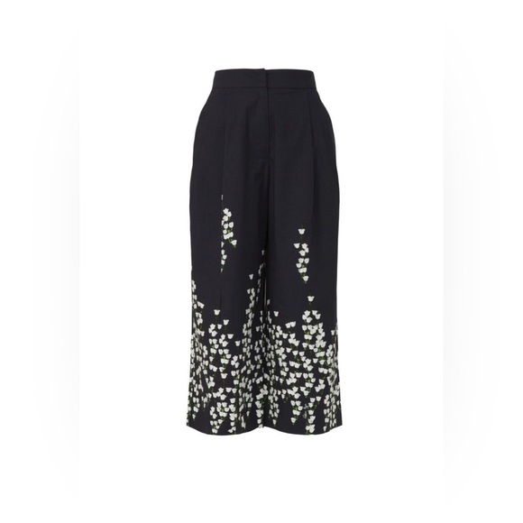 BLACK EMBROIDERED ADAM LIPPES COLLECTIVE CULOTTES - Picture 3 of 5